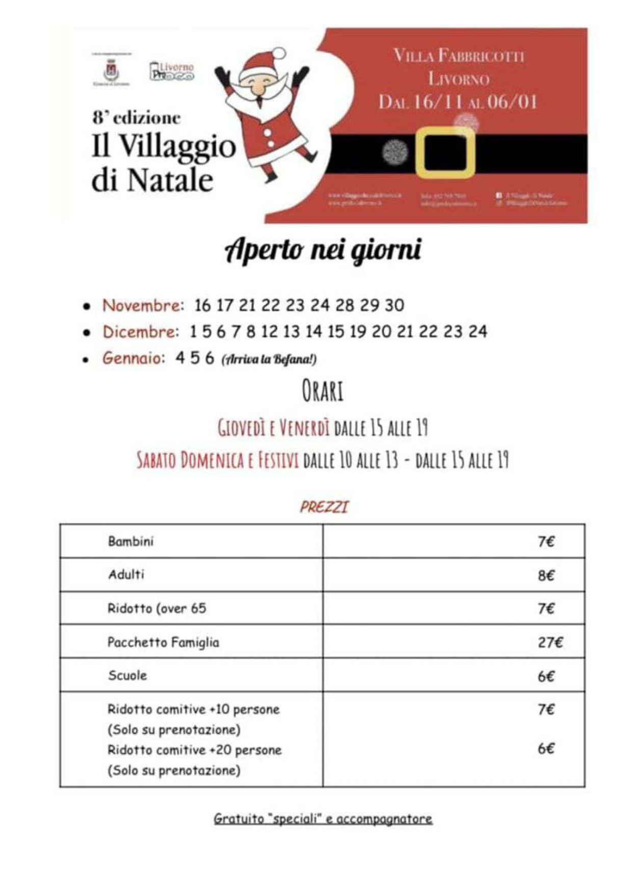 Villaggio di babbo natale villa fabbricotti